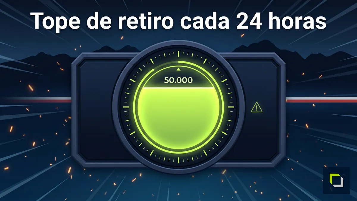 Límite de retiro de Epicbet Chile: tope de EUR 50.000 cada 24 horas en un panel HUD neón